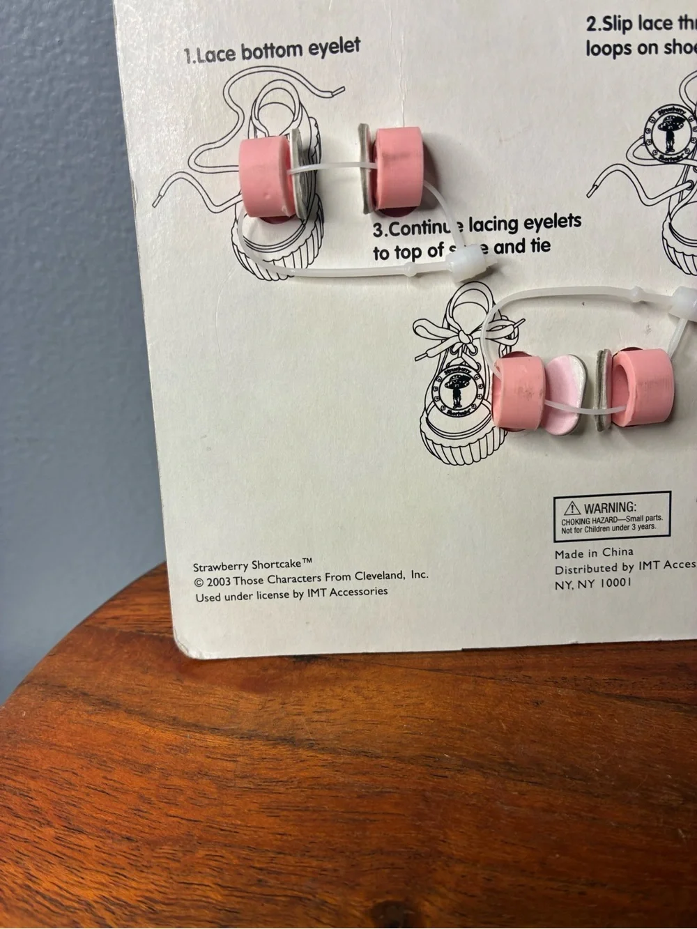 2003 Strawberry Shortcake Shoe Lace Bow Ties on Original Card